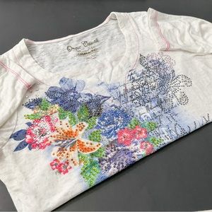 Women's Onque Casuals Elements of Style V Neck Tshirt Large